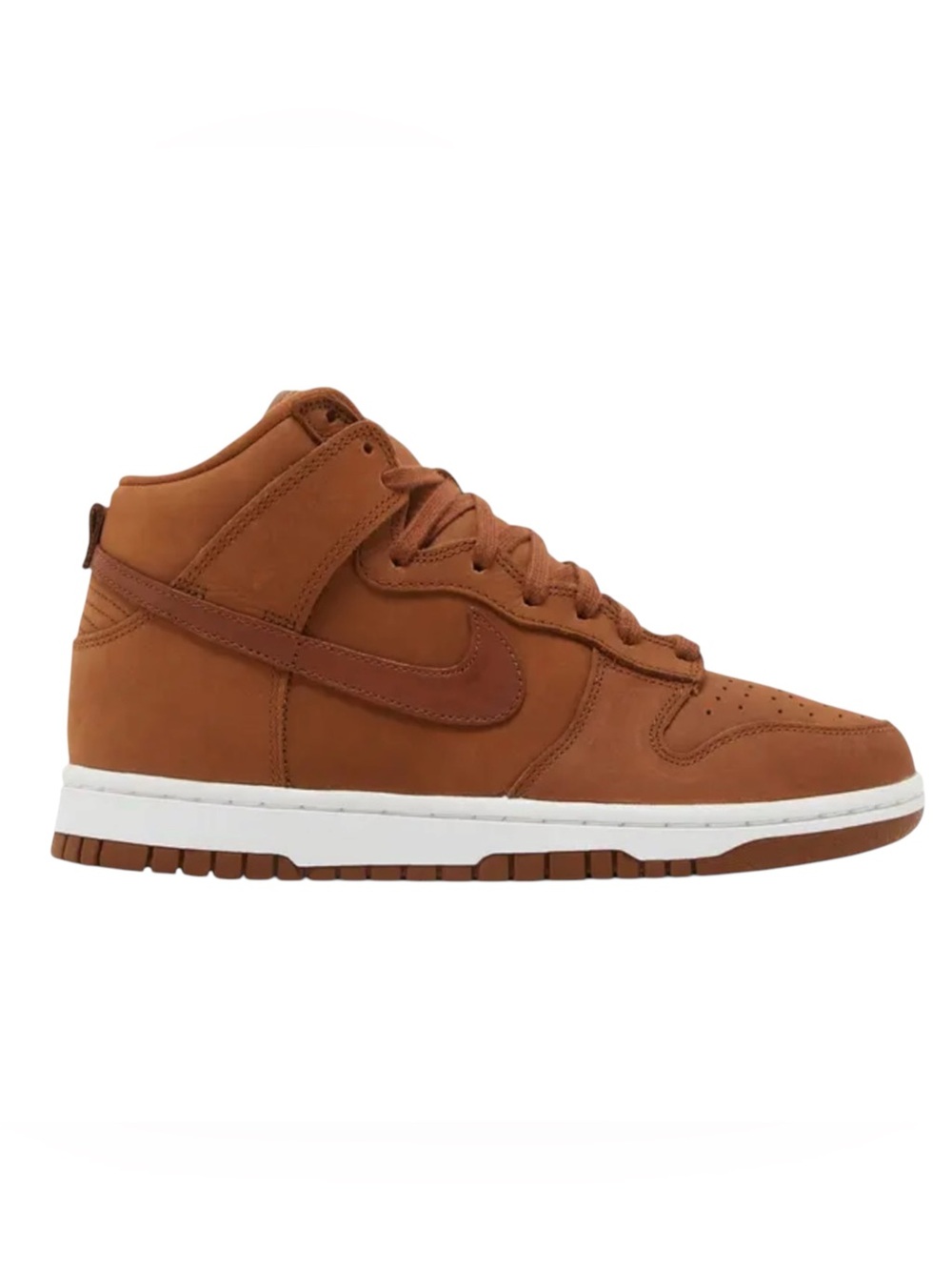 WMNS NIKE DUNK HIGH PREMIUM MF PECAN BROWN-WHITE SZ 9 {DX2044-200]